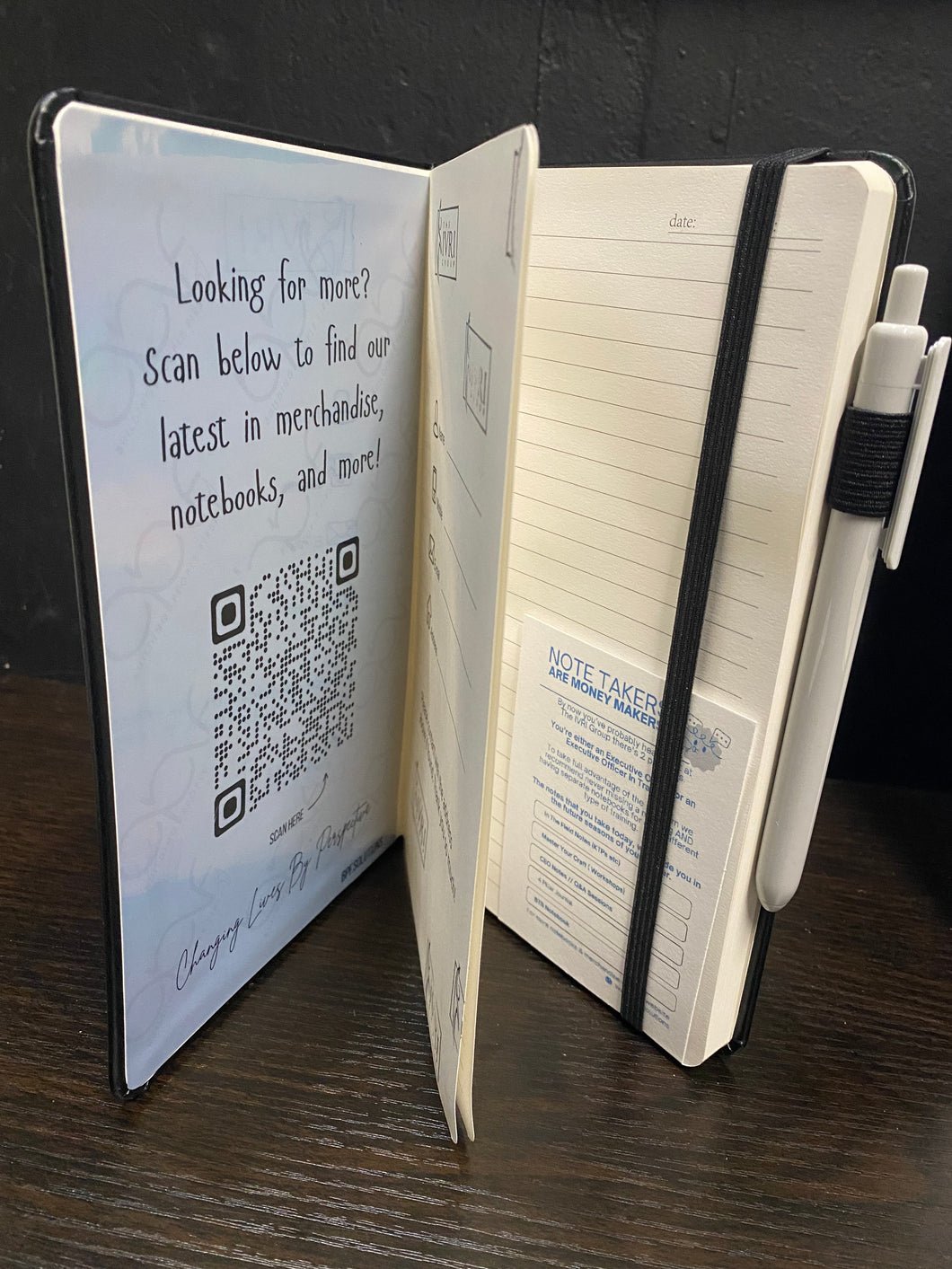 Hard cover A5 notebook with pen