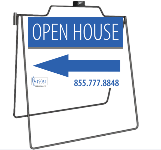 Black Metal Open House A-Frame with Custom IVRI Group Insert