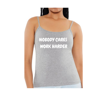 Load image into Gallery viewer, Nobody Cares Work Harder Black Tank Top
